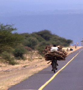 Fuel for the fire gets carried on bikes. Just like everything else.
