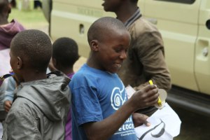 Kids at the rescue center  love the noise makers.