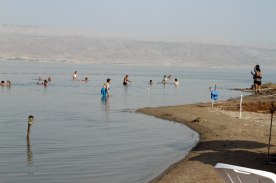 Floating in the Dead Sea.