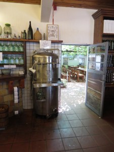 The self-service wine vat at the restaurant.